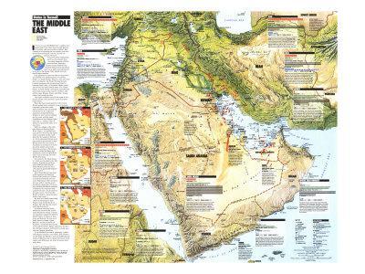 1991 Heart East, Suggests inside Turmoil Map Artwork Print by way of Countrywide Geographic Maps photograph regarding Printable Maps of Middle East identify 1991 Center East, Claims inside of Turmoil Map Artwork Print as a result of Nationwide Geographic Maps